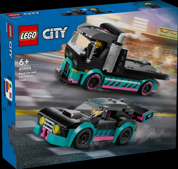 Køb LEGO City Racerbil og biltransporter billigt på Legen.dk!