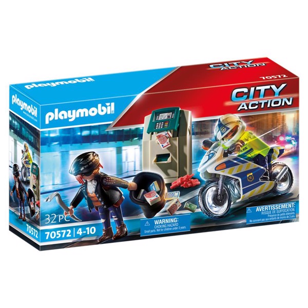 Køb PLAYMOBIL City Action Politimotorcykel: Forfølgelse af pengerøveren billigt på Legen.dk!