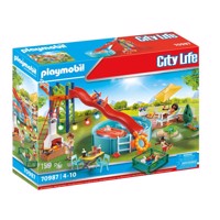 Køb PLAYMOBIL City Life Poolparty med rutsjebane billigt på Legen.dk!