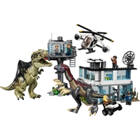 Køb LEGO Jurassic World Giganotosaurus & Therizinosaurus Attack billigt på Legen.dk!