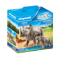 Køb PLAYMOBIL Family Fun Næsehorn med baby billigt på Legen.dk!