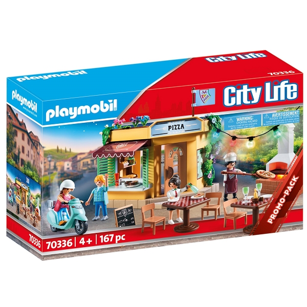 Køb PLAYMOBIL City Life Pizzeria med gårdhave billigt på Legen.dk!